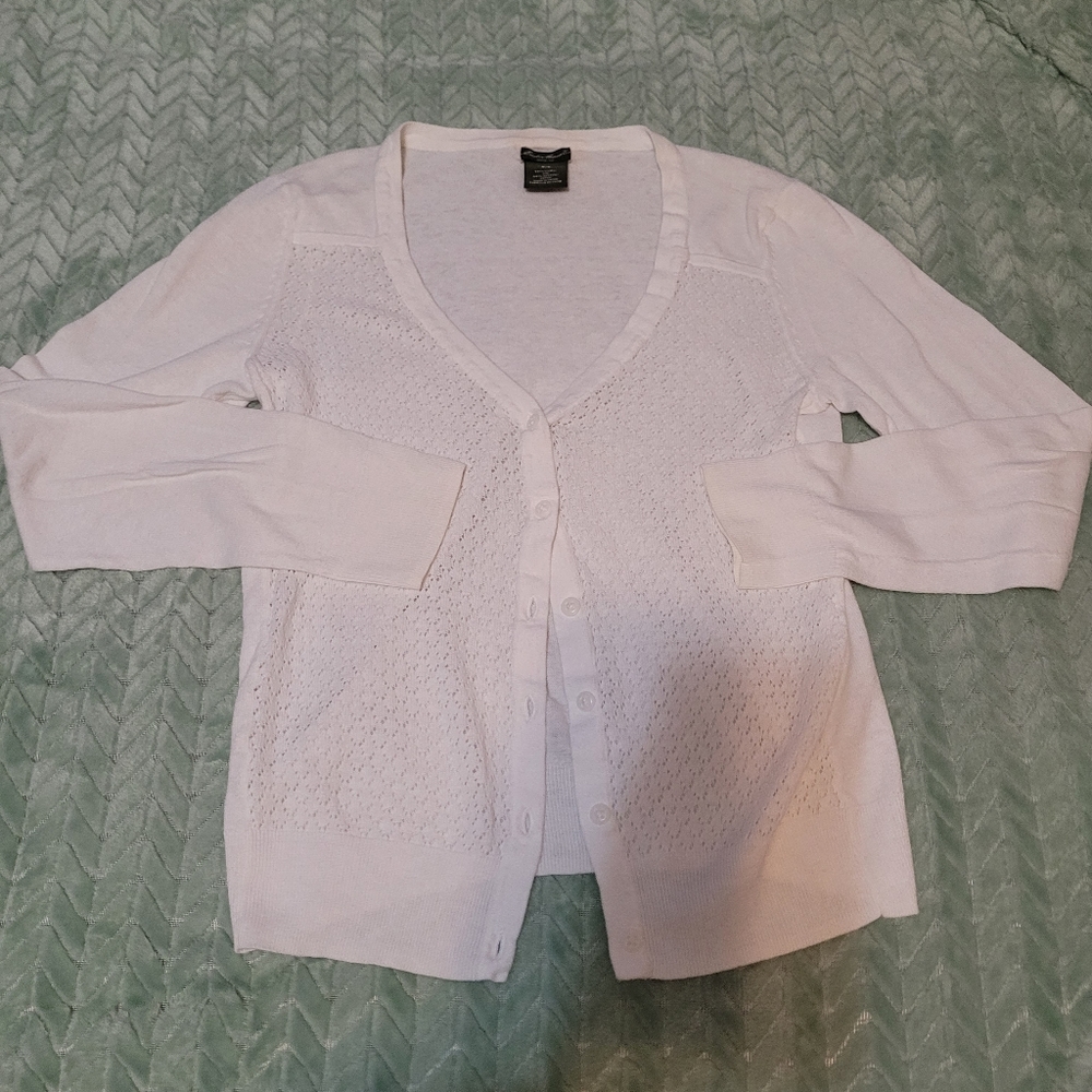 Eddie Bauer women's size small cardigan sweater button down white